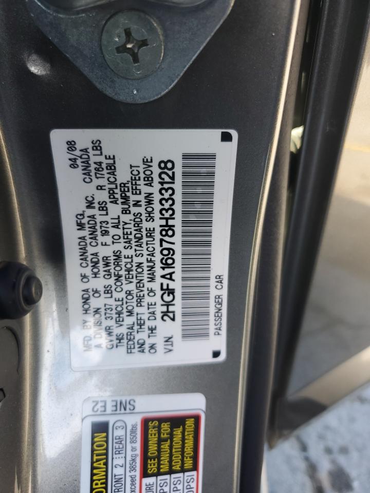 Lot #3308407283 2008 HONDA CIVIC EXL