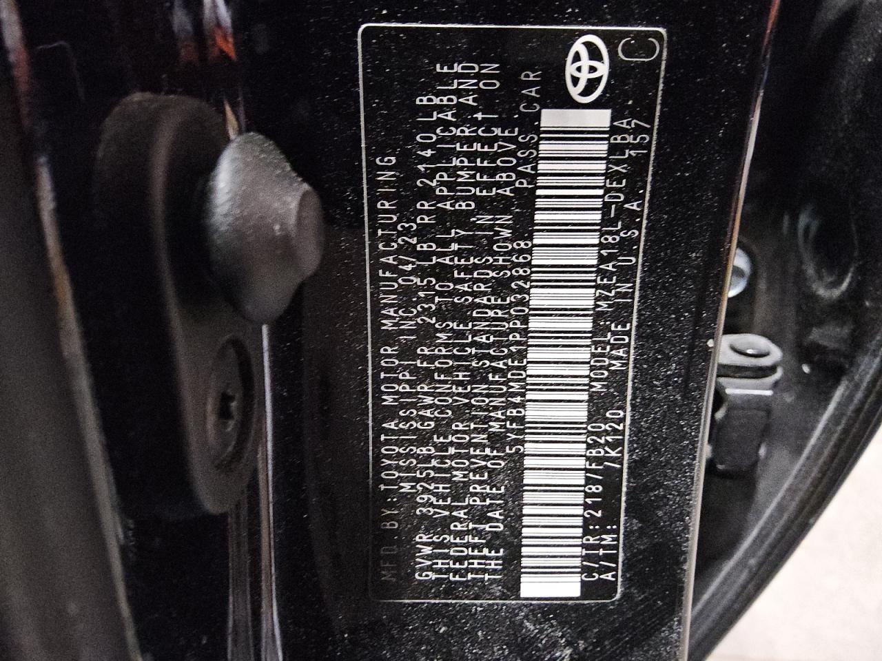 Lot #3303696023 2023 TOYOTA COROLLA LE