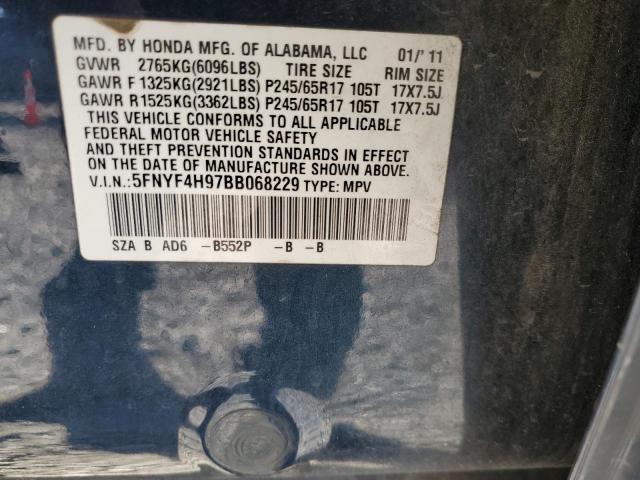 2011 HONDA PILOT TOUR #3297705818