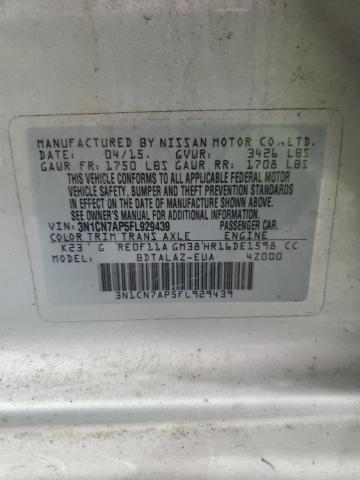 2015 NISSAN VERSA S #3292369299