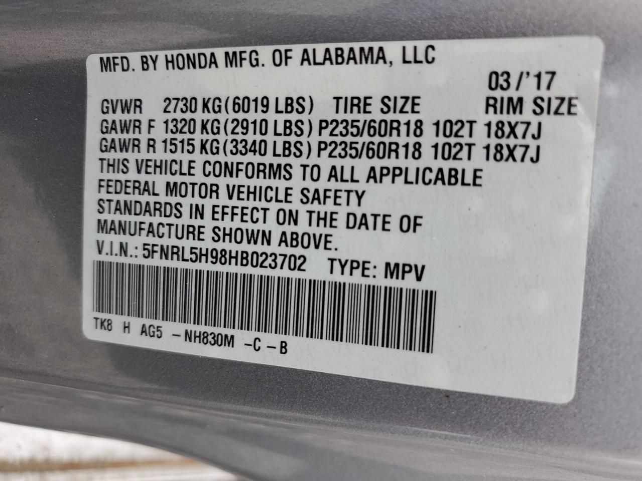 HONDA ODYSSEY TOURING