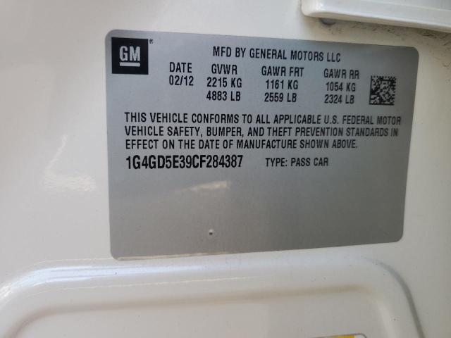 2012 BUICK LACROSSE P - 1G4GD5E39CF284387