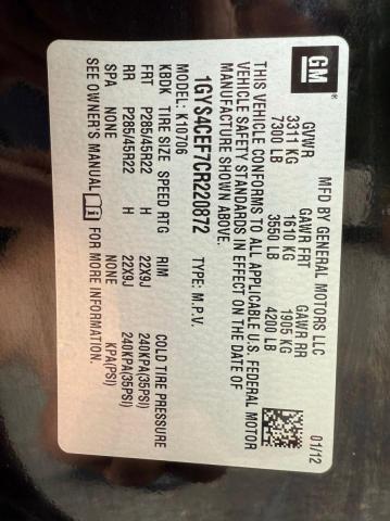 2012 CADILLAC ESCALADE P #3286523206