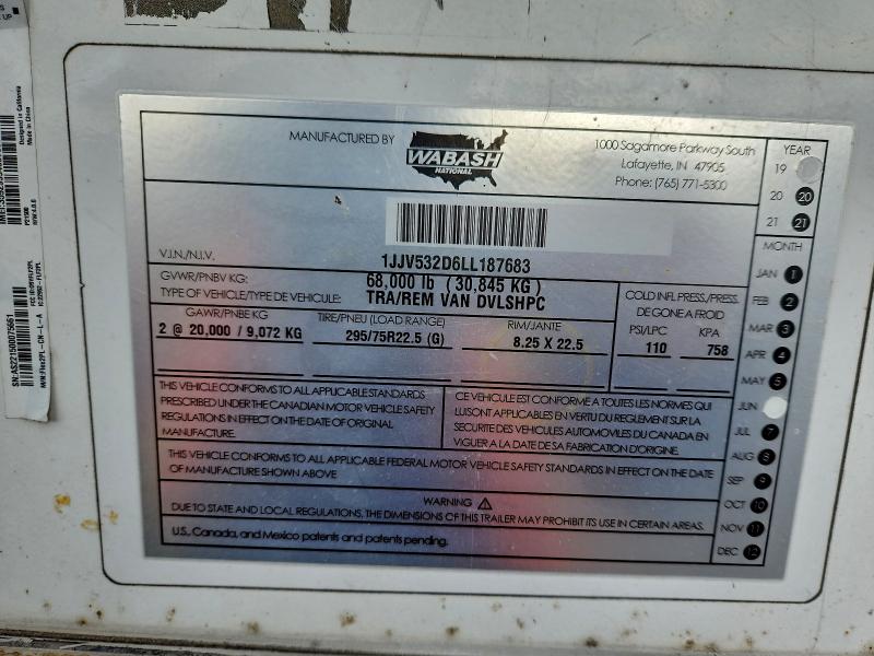 2020 WABASH DRY VAN #3297972777