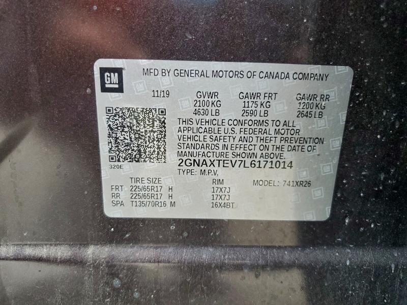 2020 CHEVROLET EQUINOX LT #3303981689