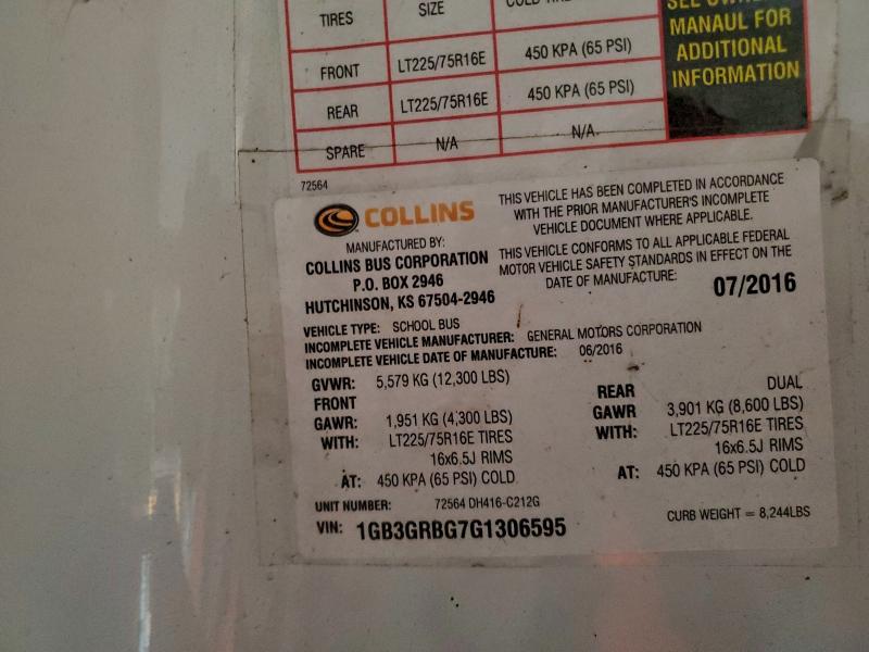 2016 CHEVROLET BANTAM G3500 #3296807950