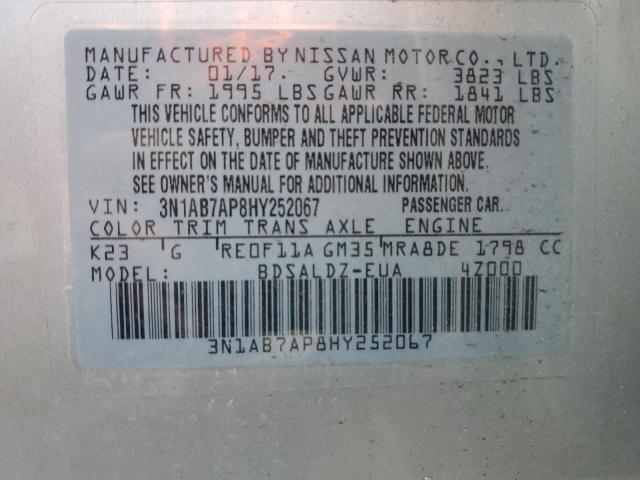 2017 NISSAN SENTRA S #3305301301