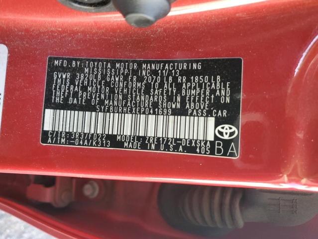 2014 TOYOTA COROLLA L #3309402989