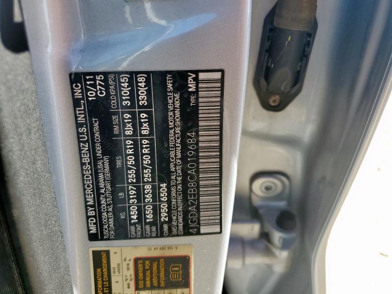 2012 MERCEDES-BENZ ML 350 BLU #3315606771