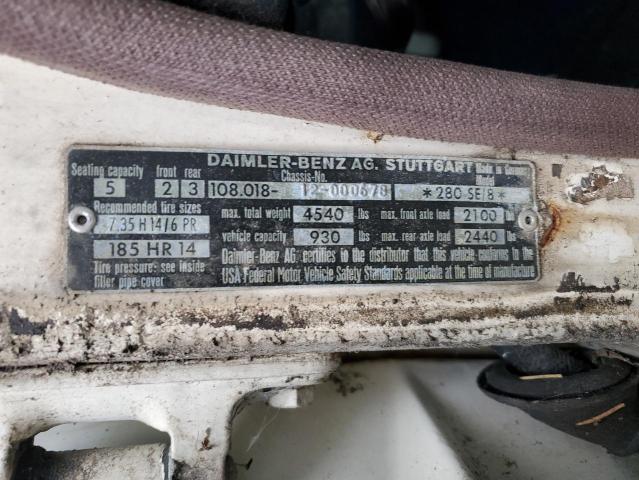 1968 MERCEDES-BENZ 280 SE #3296230447