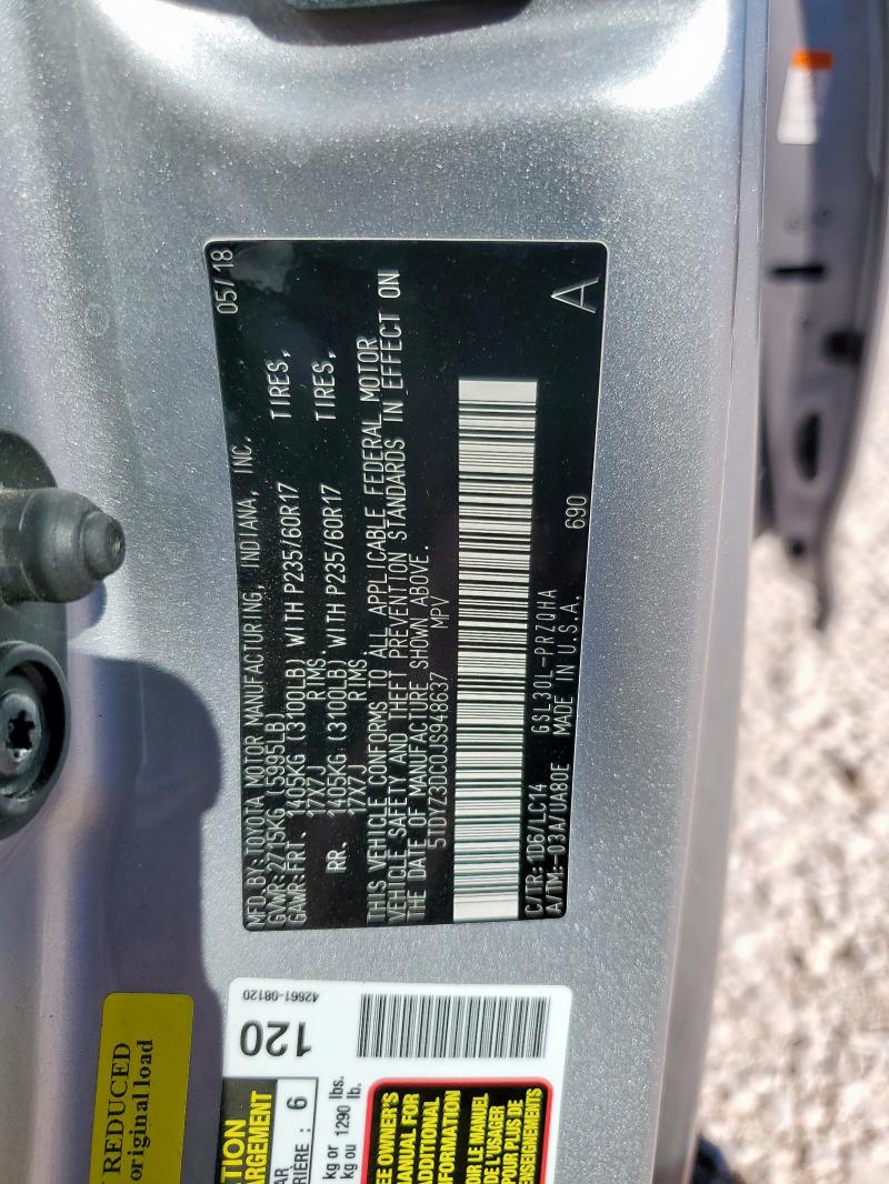 2018 TOYOTA SIENNA XLE #3316190915