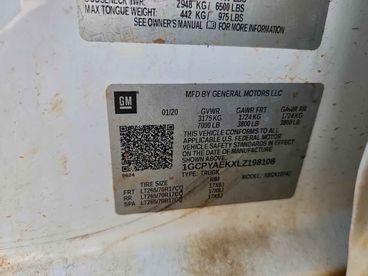 Lot #3308250155 2020 CHEVROLET SILVERADO