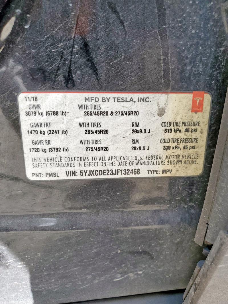 2018 TESLA MODEL X #3304966955