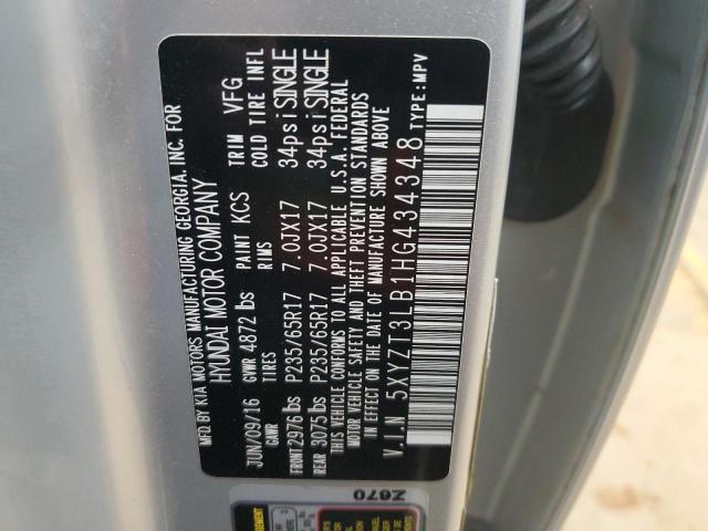 2017 HYUNDAI SANTA FE S - 5XYZT3LB1HG434348