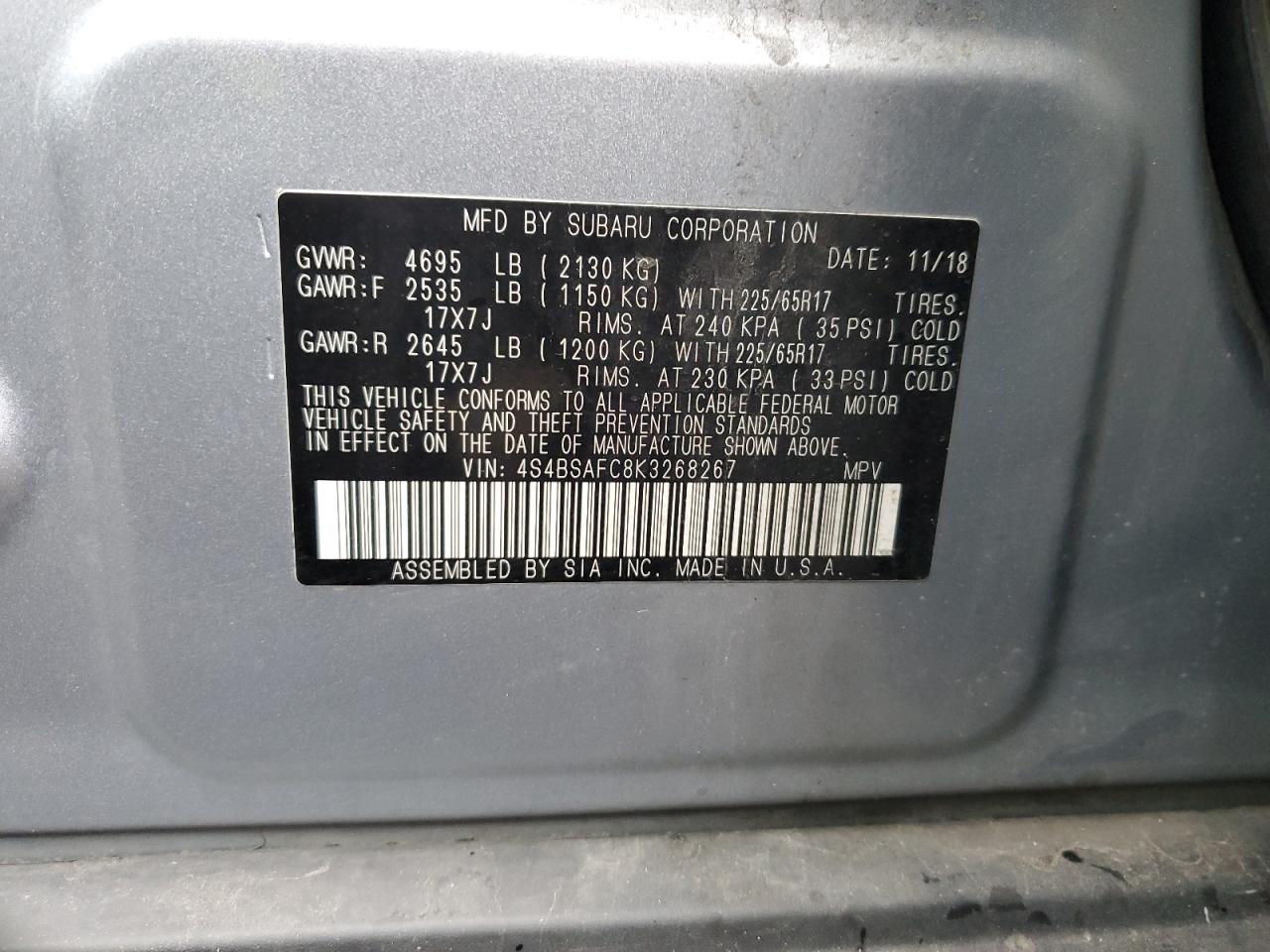 SUBARU OUTBACK 2.5I PREMIUM