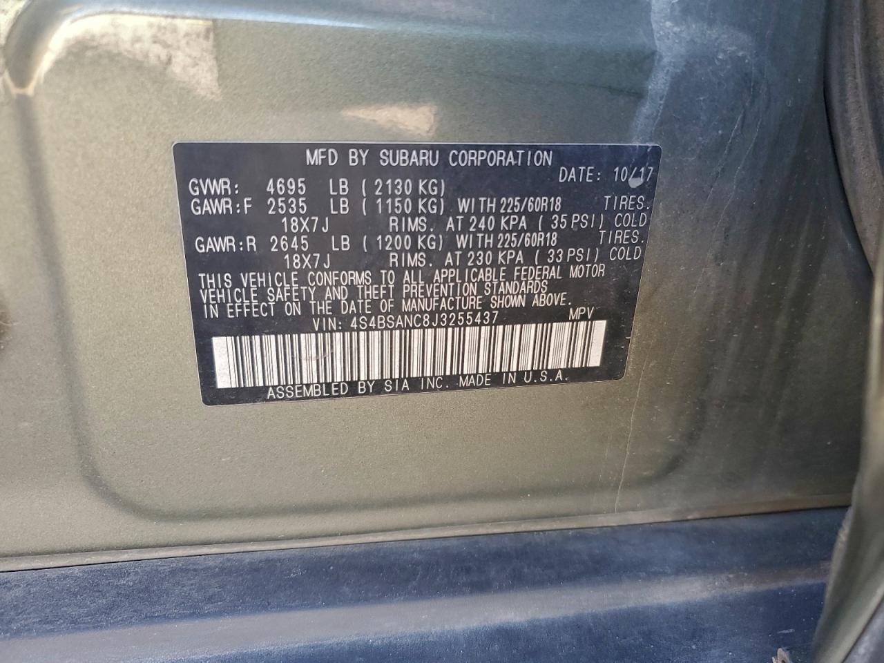 SUBARU OUTBACK 2.5I LIMITED