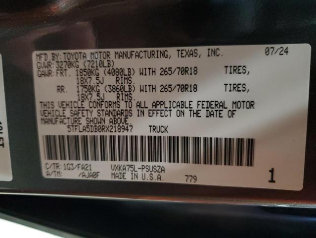 2024 TOYOTA TUNDRA CRE #3303843517