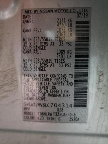 2020 NISSAN ROGUE S #3296325498