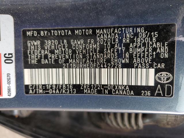 2015 TOYOTA COROLLA L #3303421906