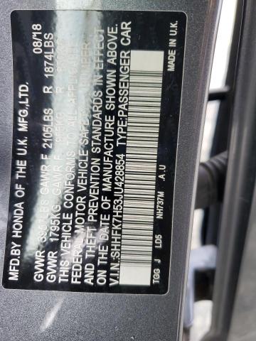 2018 HONDA CIVIC EX #3318129381