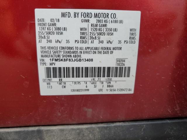 2018 FORD EXPLORER L #3285748672