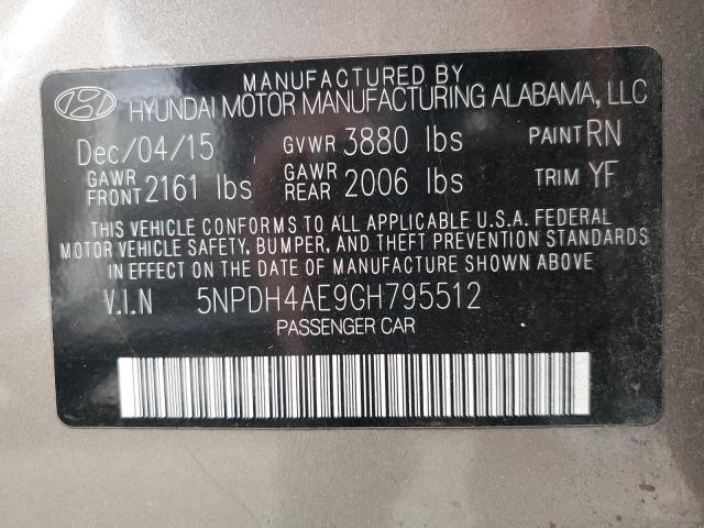 2016 HYUNDAI ELANTRA SE - 5NPDH4AE9GH795512