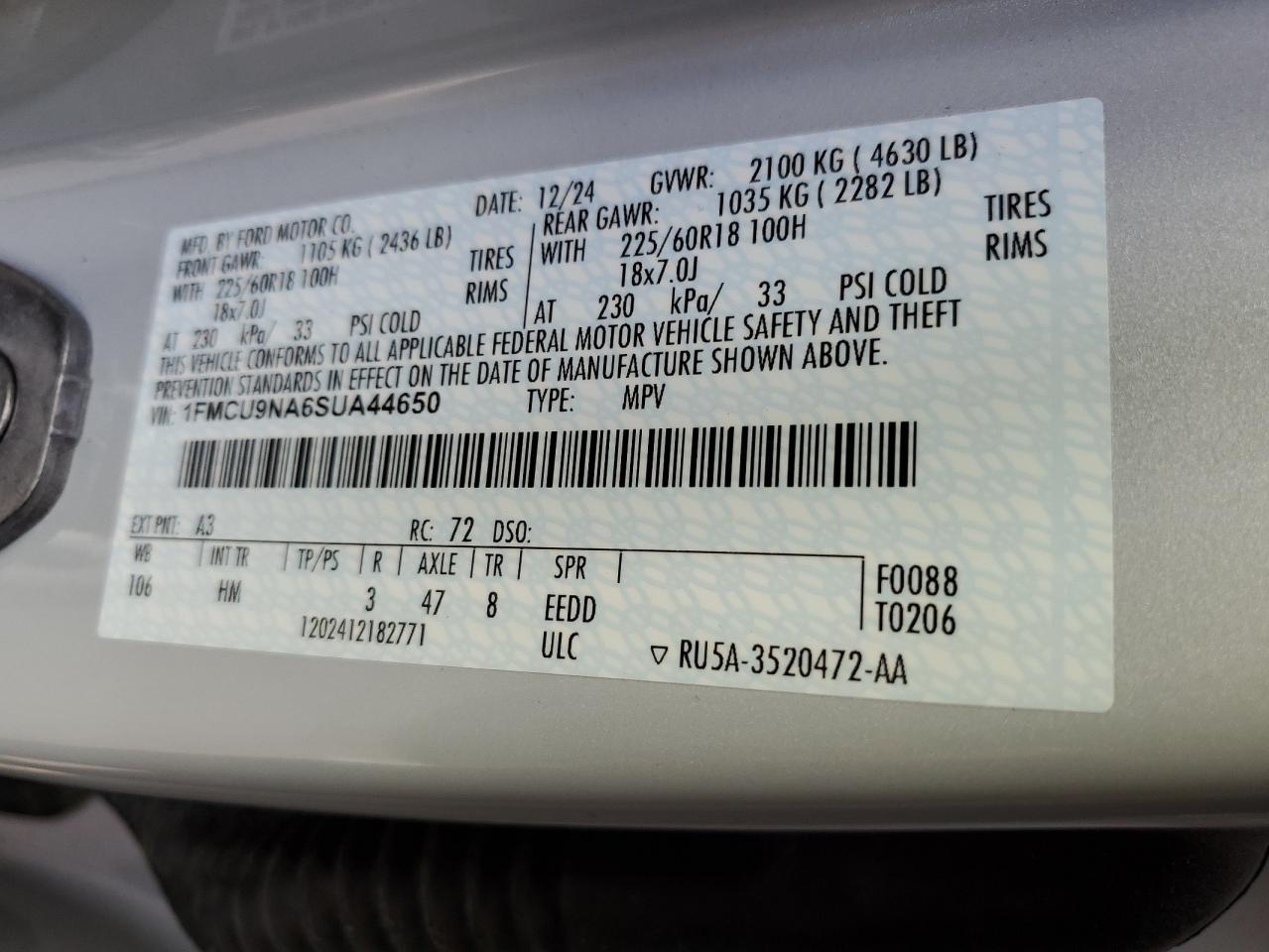 FORD ESCAPE ST LINE SELECT