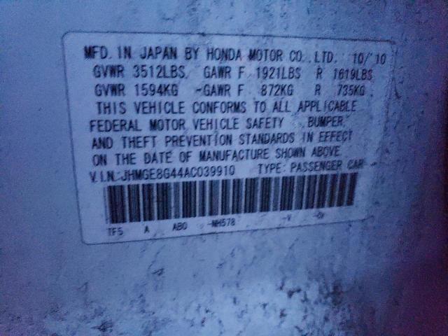 2010 HONDA FIT SPORT #3294391534