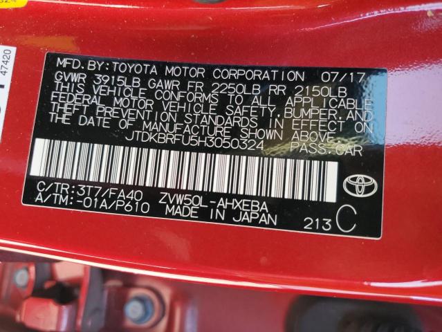 2017 TOYOTA PRIUS #3297138525