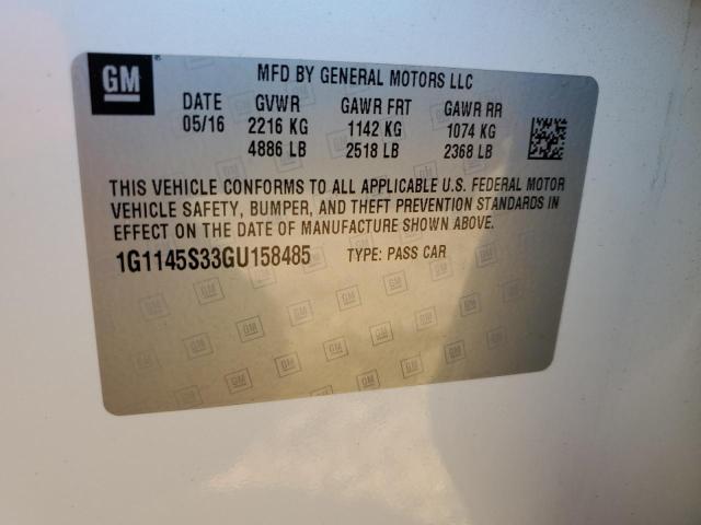 2016 CHEVROLET IMPALA LTZ 1G1145S33GU158485