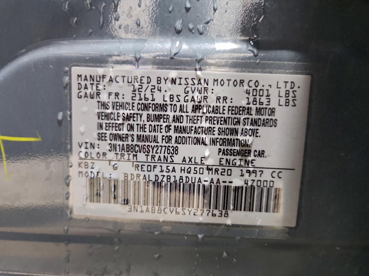 Lot #3308227170 2025 NISSAN SENTRA SV