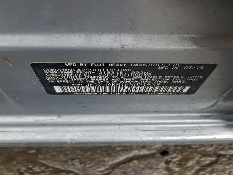 2015 SUBARU IMPREZA PR #3298029159