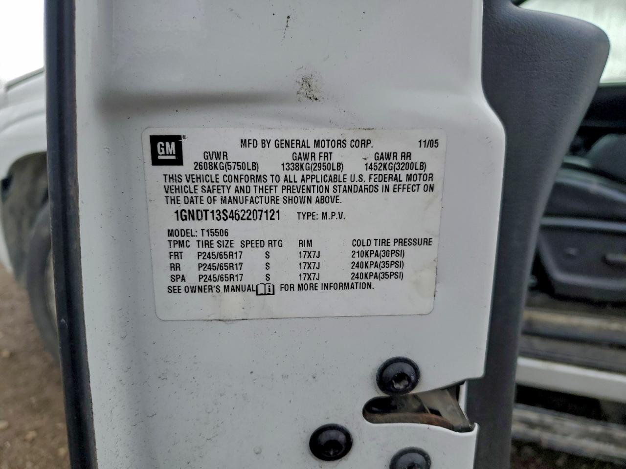 Lot #3298234063 2006 CHEVROLET TRAILBLAZE