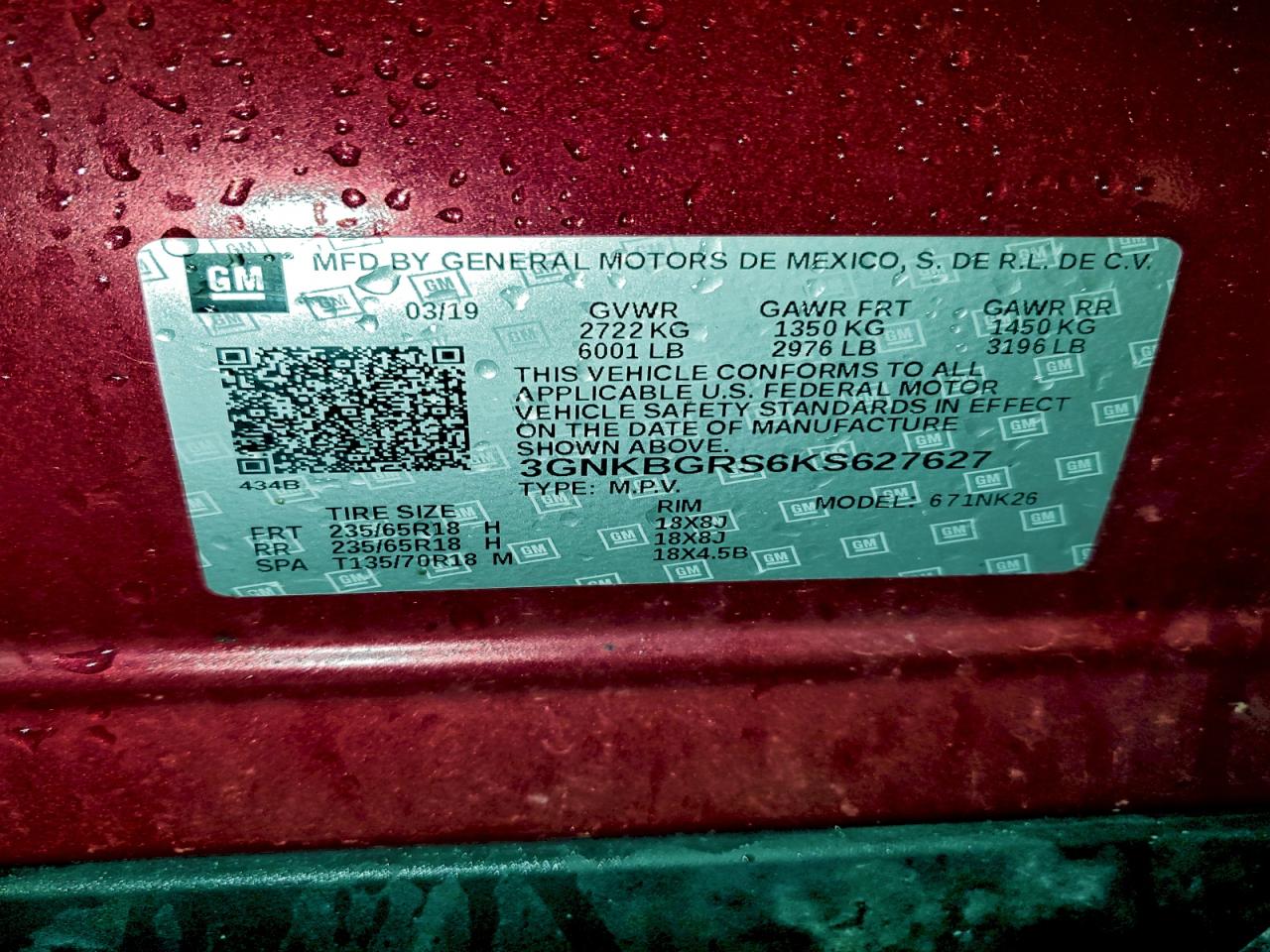 Lot #3315962111 2019 CHEVROLET BLAZER 2LT