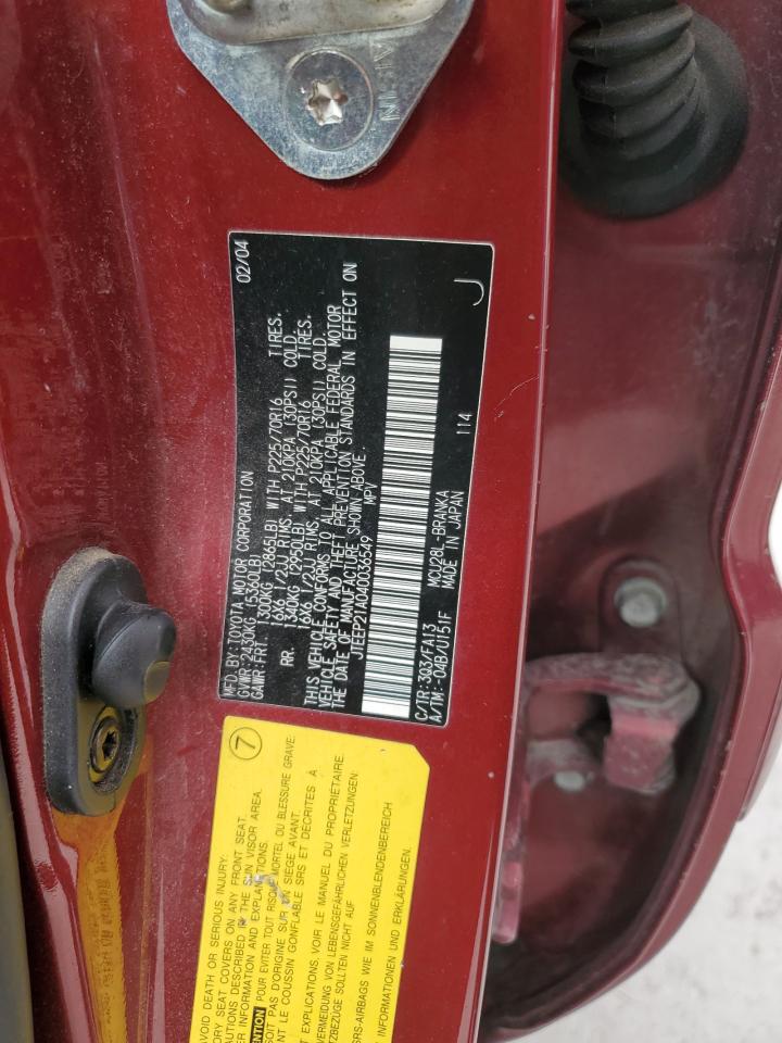 Lot #3287708006 2004 TOYOTA HIGHLANDER