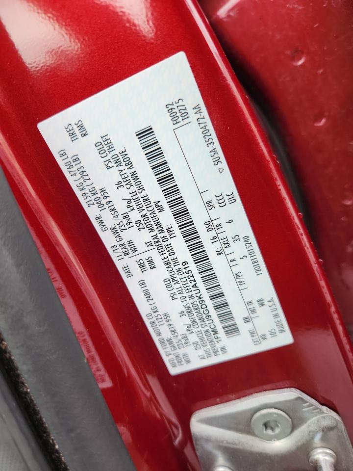 Lot #3301970464 2019 FORD ESCAPE SE