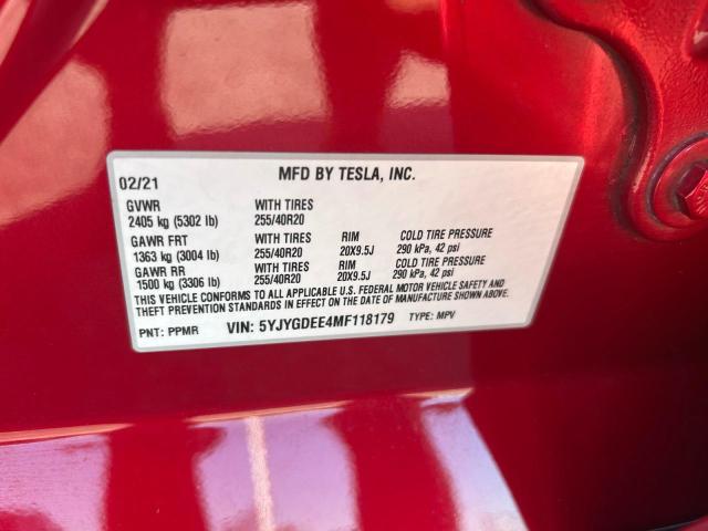 2021 TESLA MODEL Y #3292390319