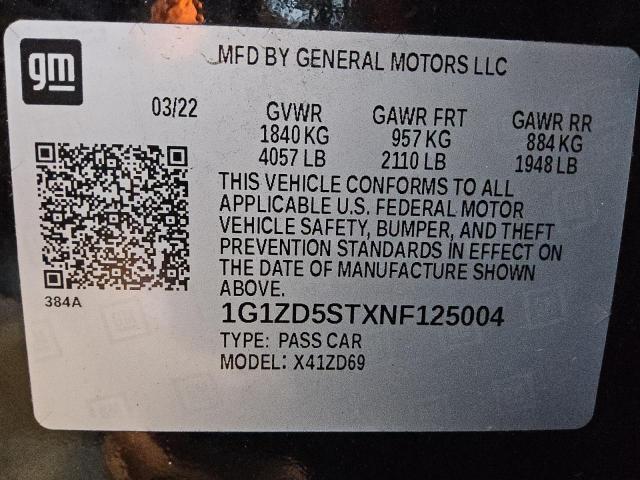 2022 CHEVROLET MALIBU LT #3303071759