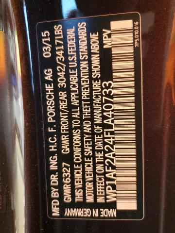 2015 PORSCHE CAYENNE - WP1AF2A24FLA40733