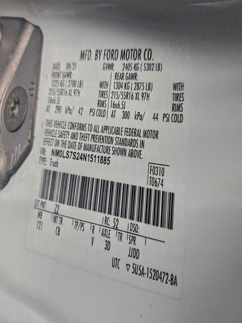 2022 FORD TRANSIT CO #3309384976