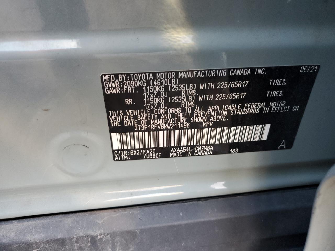 Lot #3302904985 2021 TOYOTA RAV4 XLE