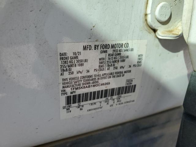 2021 FORD EXPLORER P #3292353274