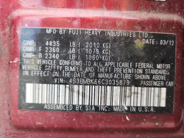 2012 SUBARU LEGACY 2.5 #3293883619