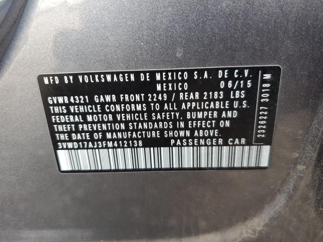 2015 VOLKSWAGEN JETTA SE #3303840554