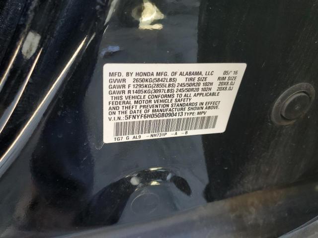 2016 HONDA PILOT ELIT #3287677032