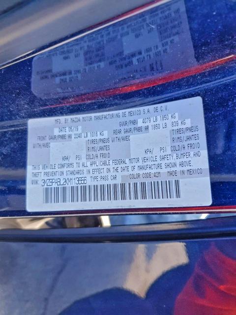 2019 MAZDA 3 #3297920786