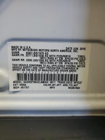 2015 MITSUBISHI OUTLANDER - 4A4AR3AU8FE041171