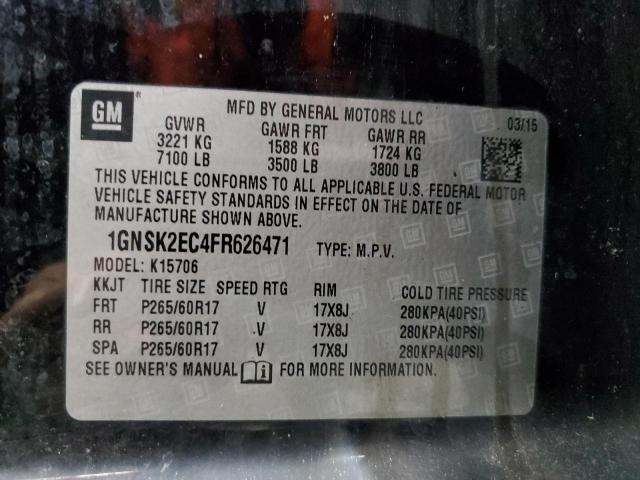 2015 CHEVROLET TAHOE POLI - 1GNSK2EC4FR626471