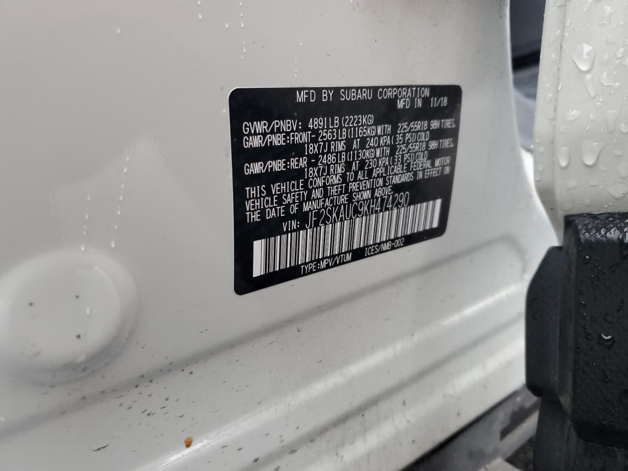 Lot #3309651853 2019 SUBARU FORESTER L