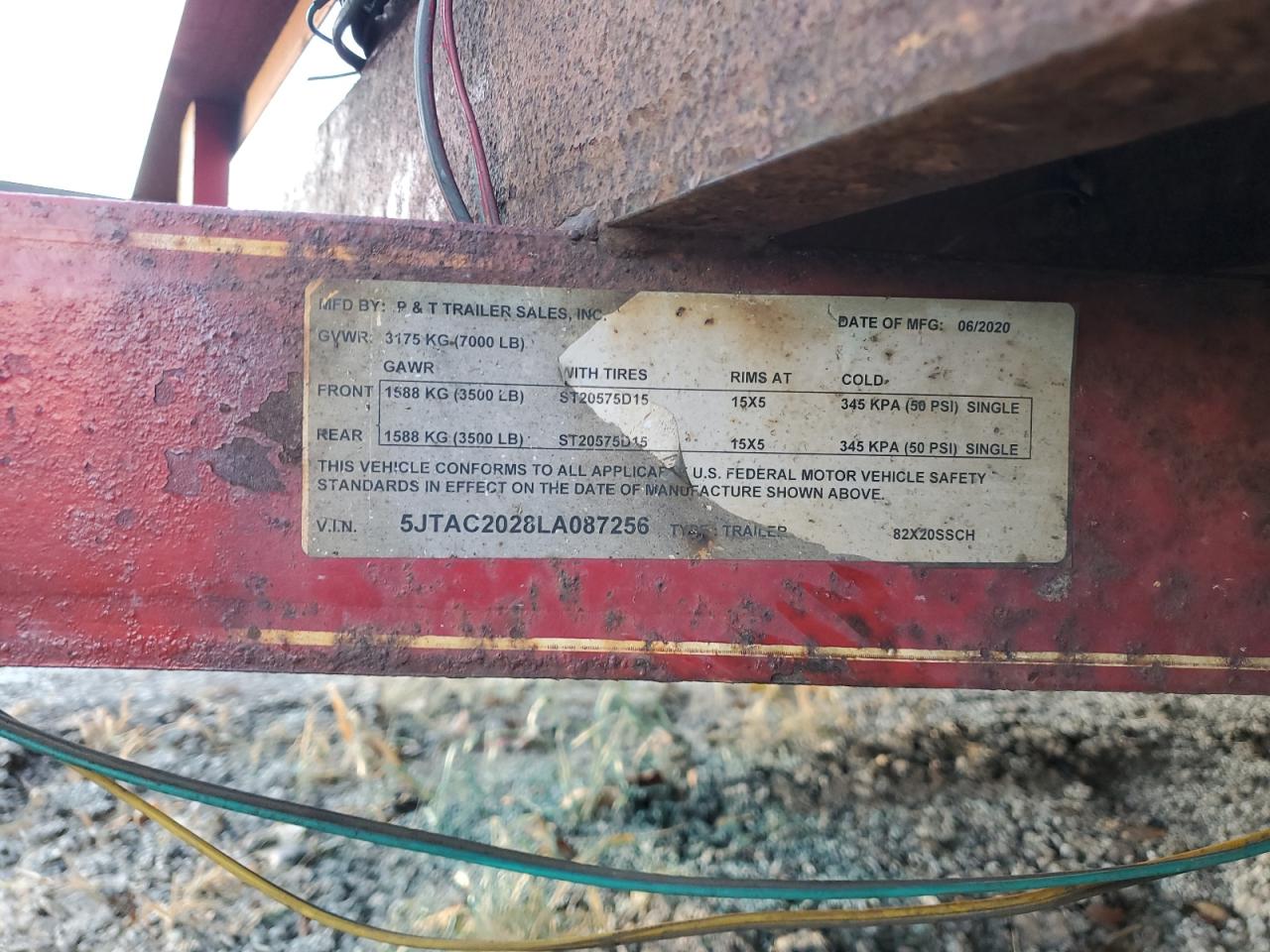 Lot #3284703026 2020 P & T UNKNOWN